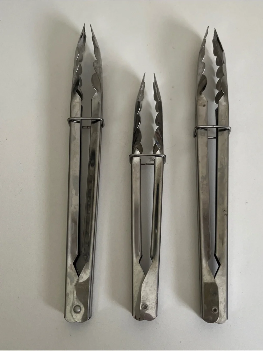Stainless Steel Serving Food Tongs Kitchen Utensils Set of 3- 11” & 9.5”